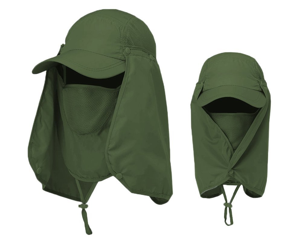 Bone Legionário Echo Life Com Mascara Proteção UV 40 Verde Militar