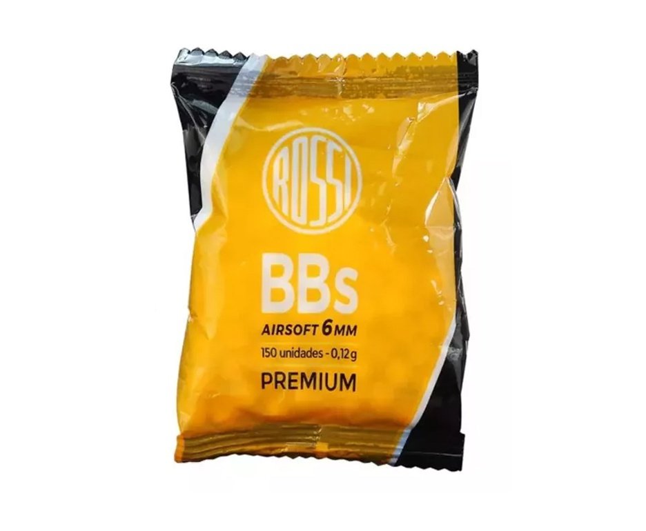 Esfera munição BBs Rossi 0,12G Airsoft 6,0MM 150und