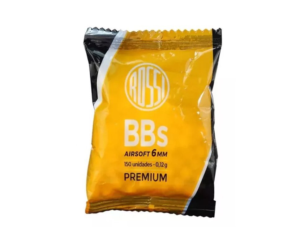 Esfera munição BBs Rossi 0,12G Airsoft 6,0MM 150und