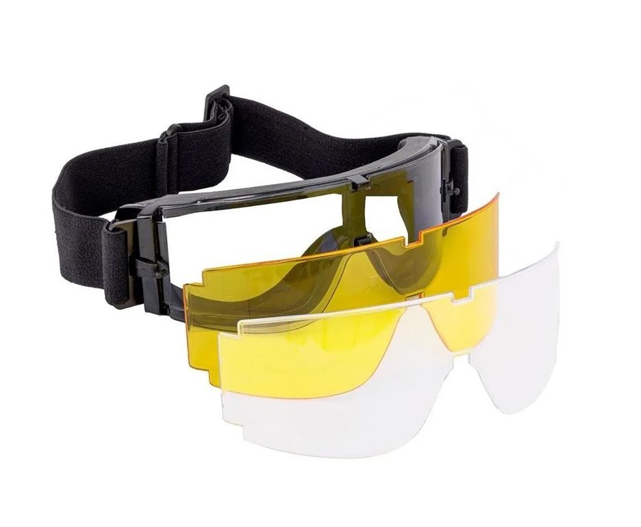 Óculos de Proteção tiro esportivo Airsoft com 03 Lentes - Rossi