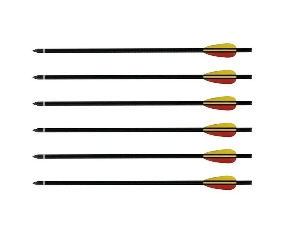 Kit 6 Flechas De Alumínio Para Besta / Balestra 20" Red Ponta Rosqueada - Man Kung