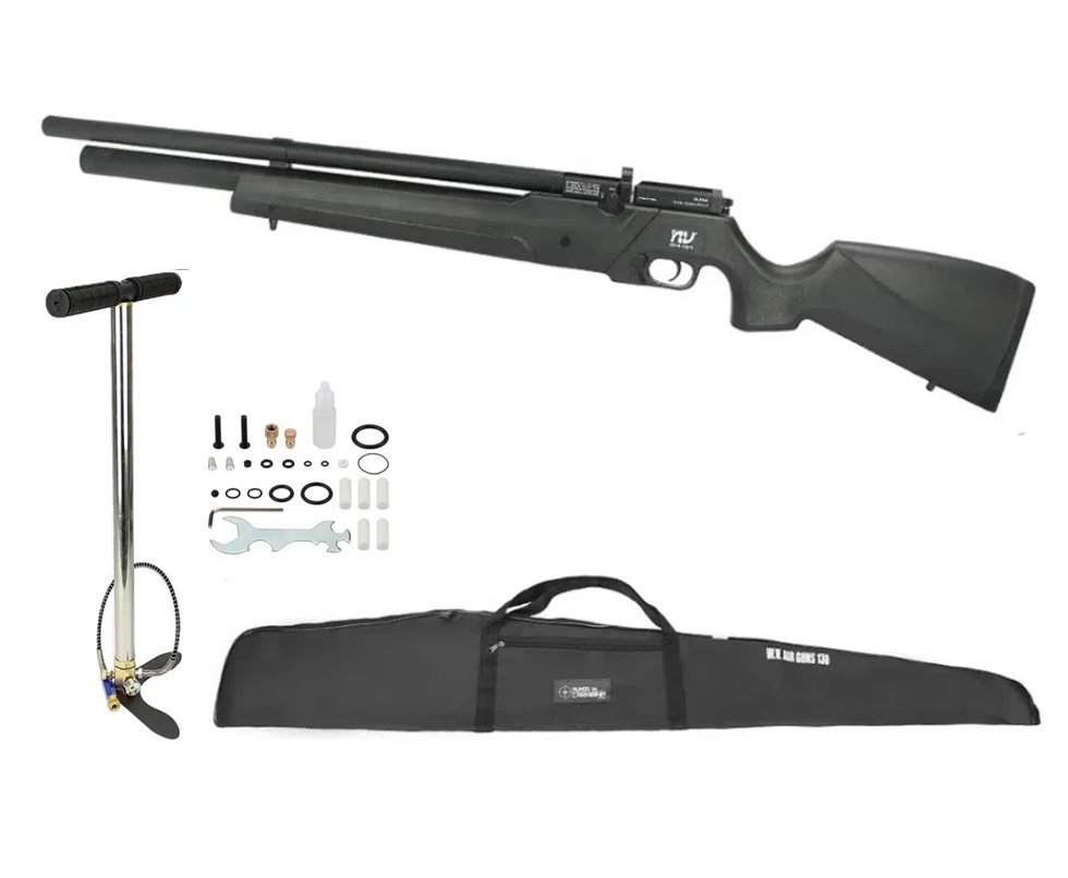 Carabina De Pressão PCP Alpha Black Multishot 10 Tiros 5,5mm Nova Vista + Bomba + Capa
