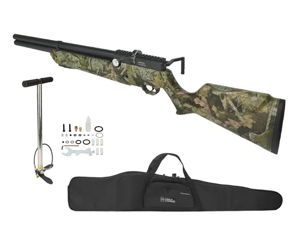 Carabina De Pressão PCP Leviathan PS-R2 5.5 Camu Nova Vista + Bomba + Capa