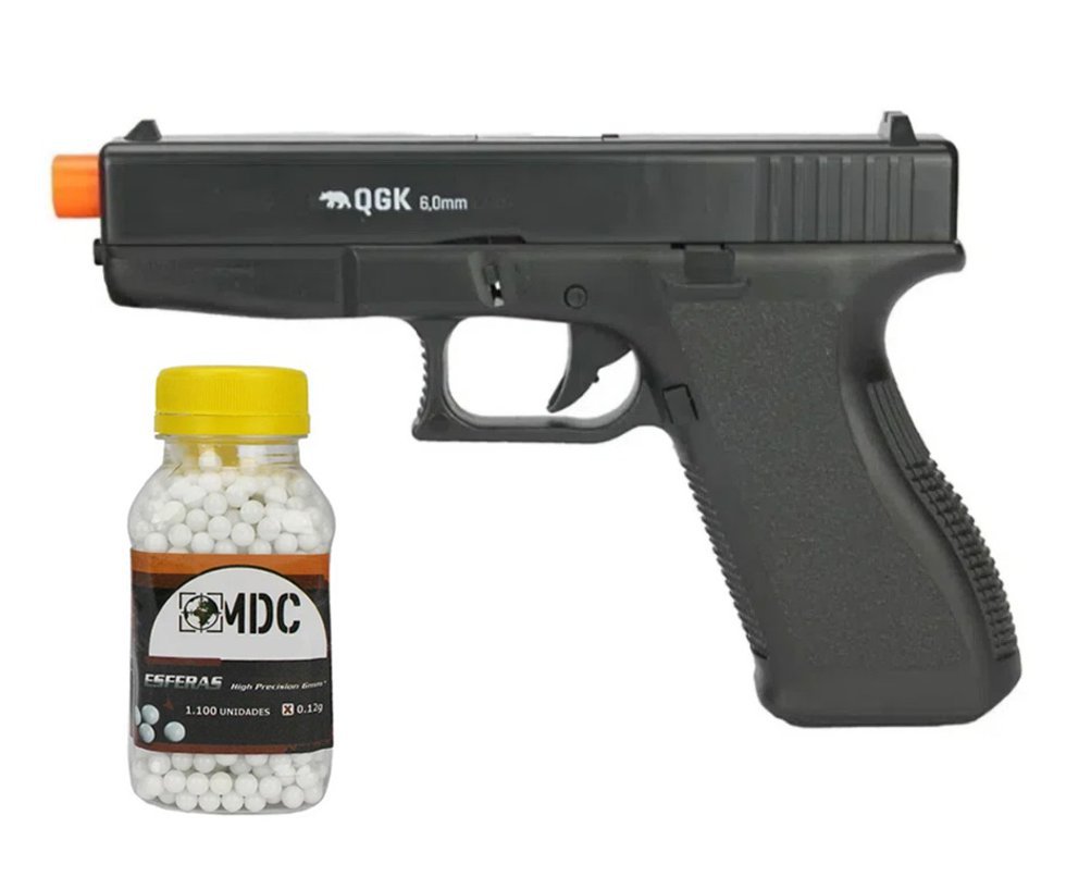Pistola de Airsoft Glock G23 S23 Spring Cal 6mm QGK + Esferas BBS
