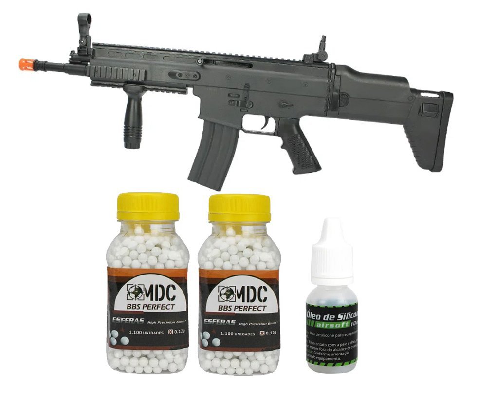 Rifle De Airsoft Vg Scar L 8902a Spring 6mm + BBS