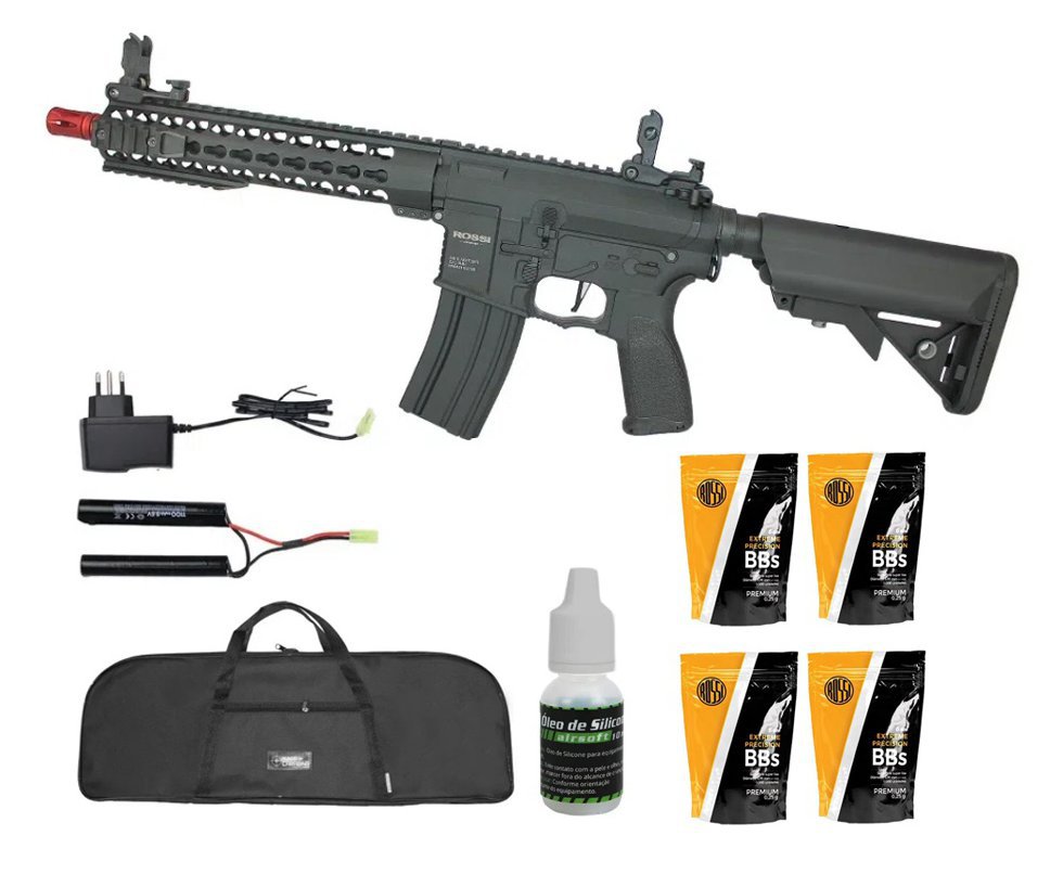 Rifle de Airsoft AR15 Neptune 10" Short ET Keymod 6mm Rossi + Capa + BBs