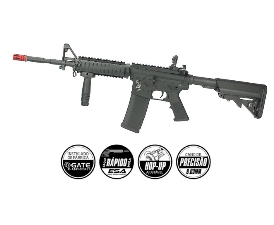 Rifle de Airsoft M4 Carbine SA-C03 Black Linha Core C-Series - Specna Arms + KIT PRO