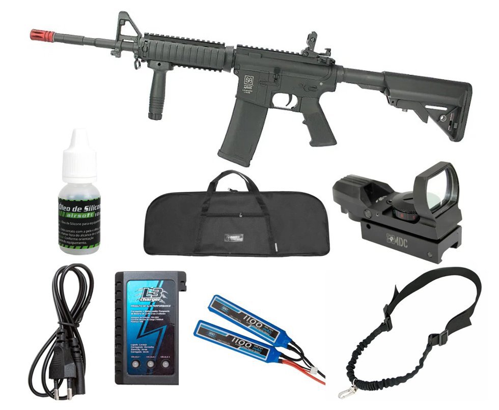 Rifle de Airsoft M4 Carbine SA-C03 Black Linha Core C-Series - Specna Arms + KIT PRO