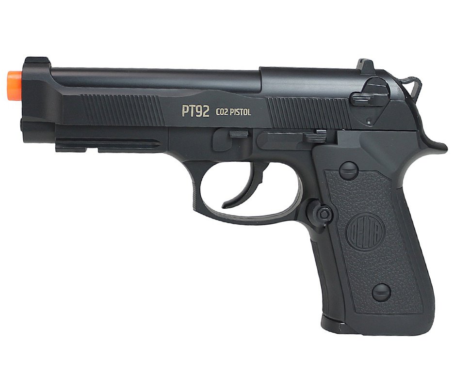 Pistola de Pressão Rossi CO2 PT92 6mm esfera aço Delta + Case + Bbs + Co2