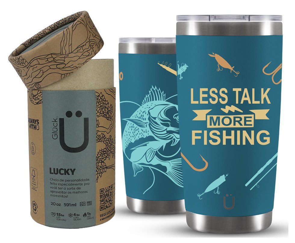 Copo Térmico Gluck Para Cerveja Lucky Future Less Talk 591ml Porsche Blue