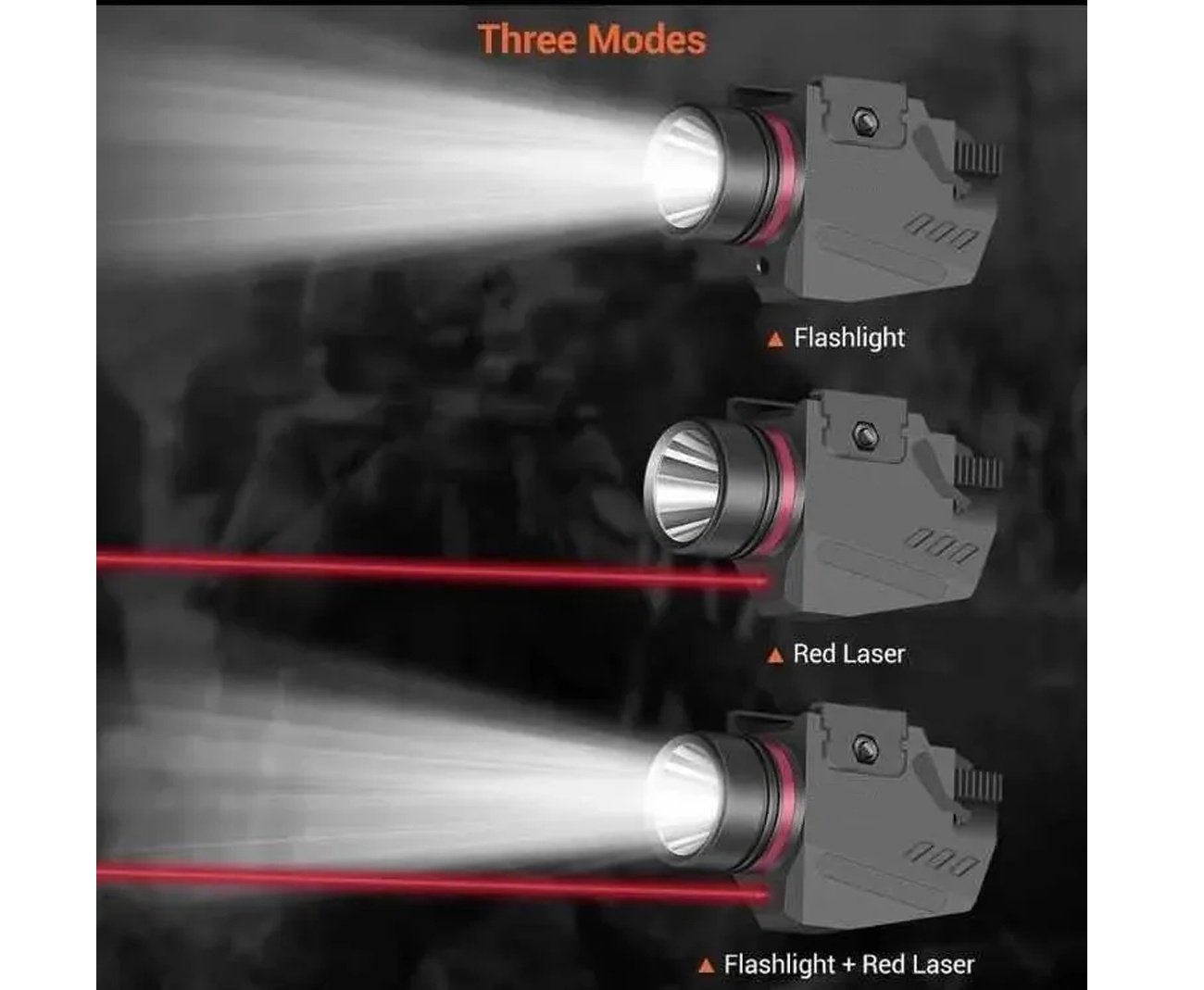 Lanterna Tática Com Mira Laser Para Trilho 20mm