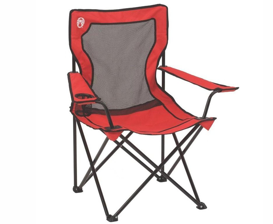 Cadeira Dobrável Coleman Acampamento Churrasco Camping -Vermelha