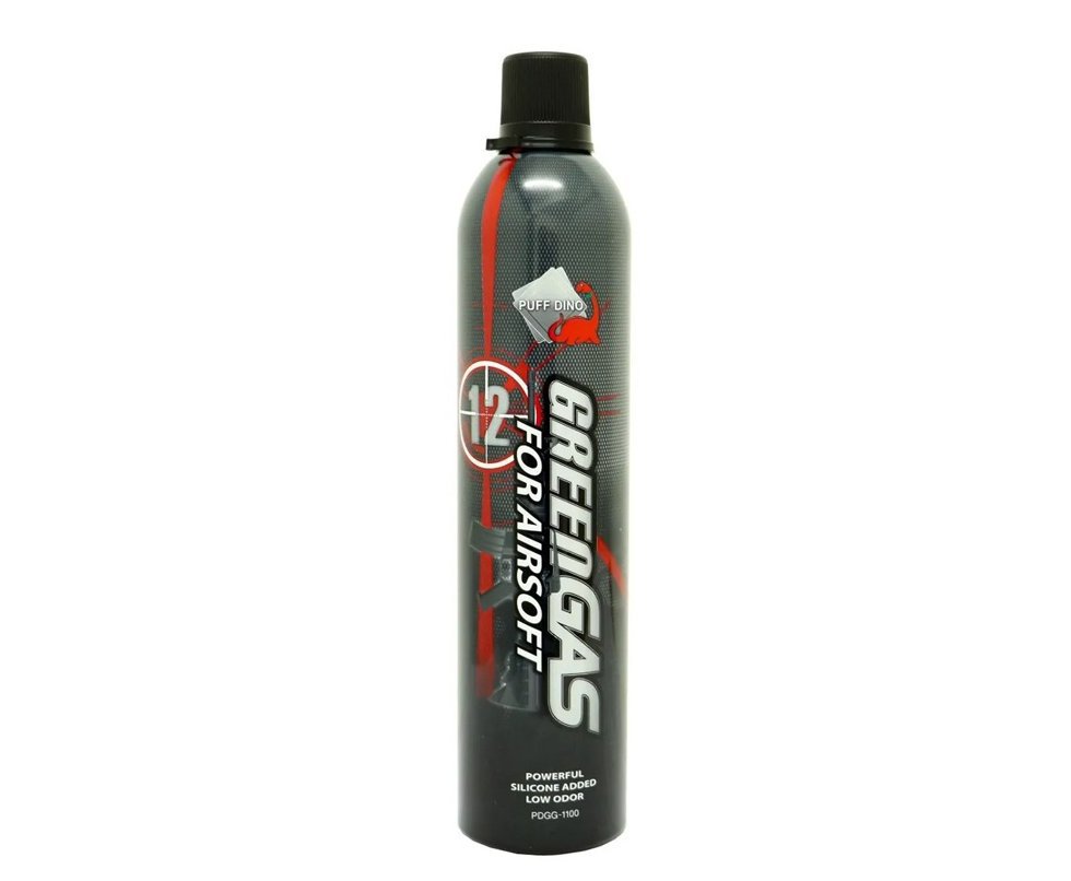 Green Gas Para Airsoft GBB 600ml Com Óleo - Puff Dino