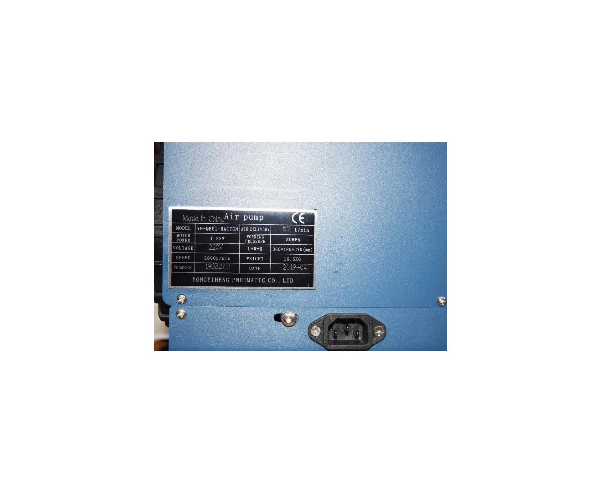 Compressor para PCP e Cilindros de Scuba Auto-Stop ajustável até 4500PSI 300Bar 30MPA 220V