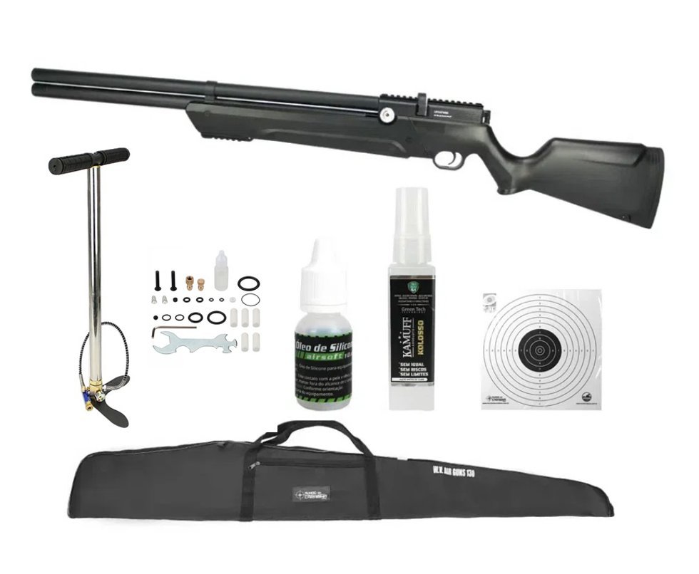 Carabina De Pressão Pcp Leviathan PS-R2 6.35mm Com Regulagem Potencia - Nova Vista + Bomba + KIT