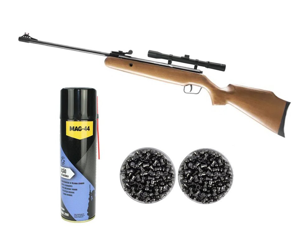 Carabina De Pressão Bam B12-6 F22 5,5 Mm + Luneta 4x20 + Chumbinhos+ Lubrificante