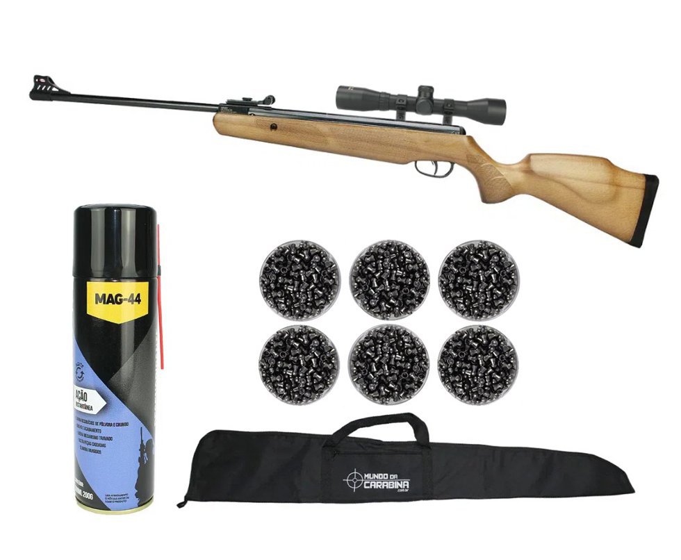 Carabina De Pressão Cbc B19-x F22 5,5 Mm + Luneta 4x32 + Chumbinhos + Lubrificante E Capa 45"