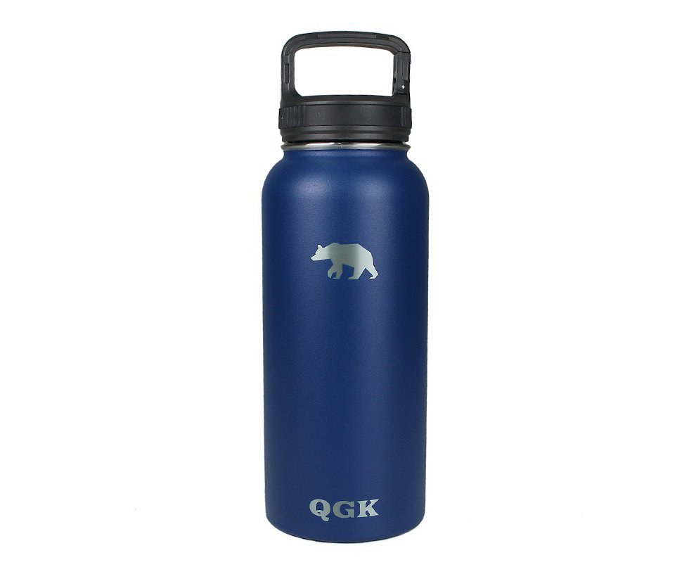 Garrafa Térmica Inox 946ml 32oz Com Tampa Azul Escuro - QGK