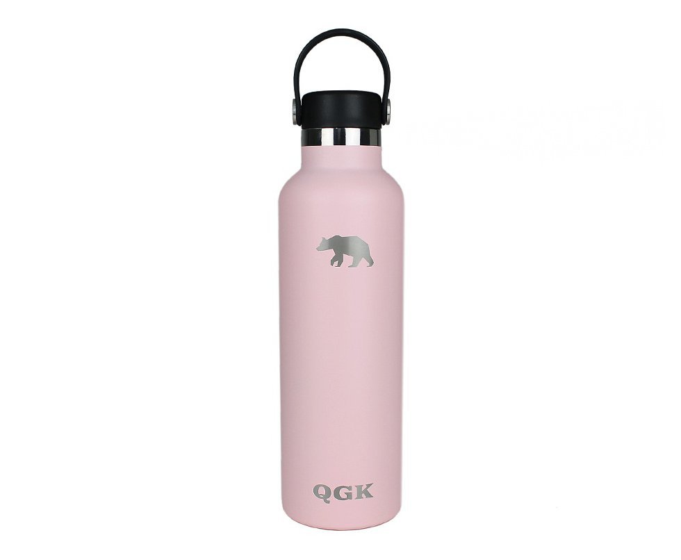 Garrafa Térmica PE Inox 709ml 24oz Rosa Com Tampa - QGK