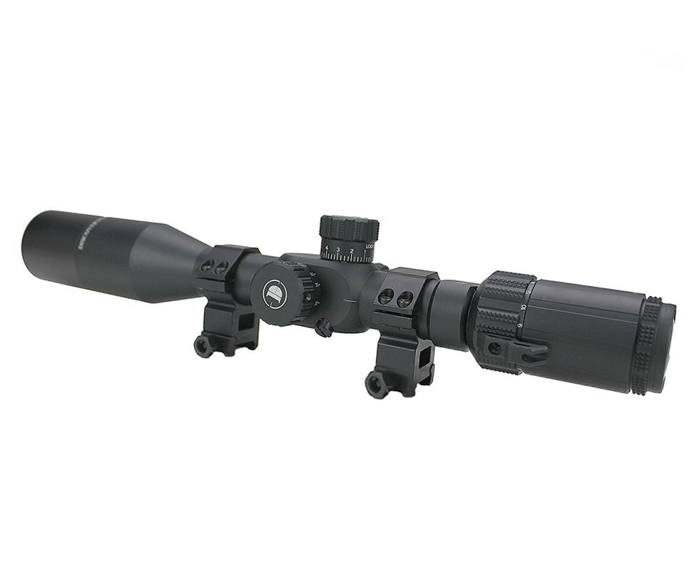 Luneta Discovery FFP 4-16X44SF primeiro plano Focal - Rossi