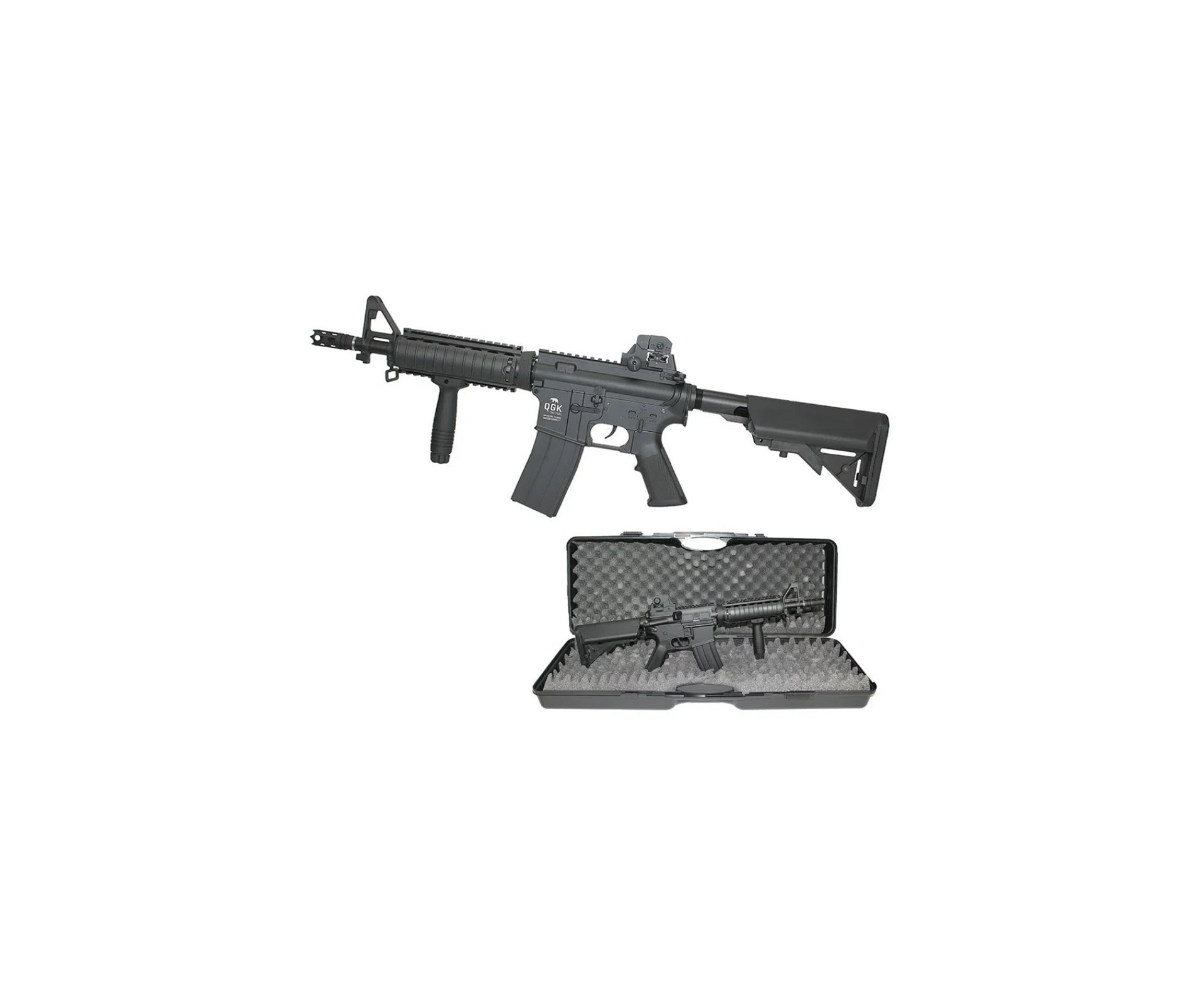 Rifle de Pressão M4 RIS CO2 4,5mm Full Metal Semi Auto Airguns - QGK + KIT BBS e CO2