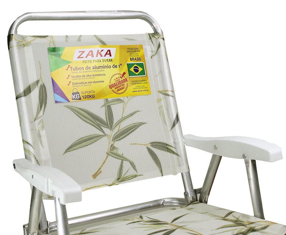 Cadeira Alumínio Reforçada Cancun Plus Colors Bambu Zaka 120 KG
