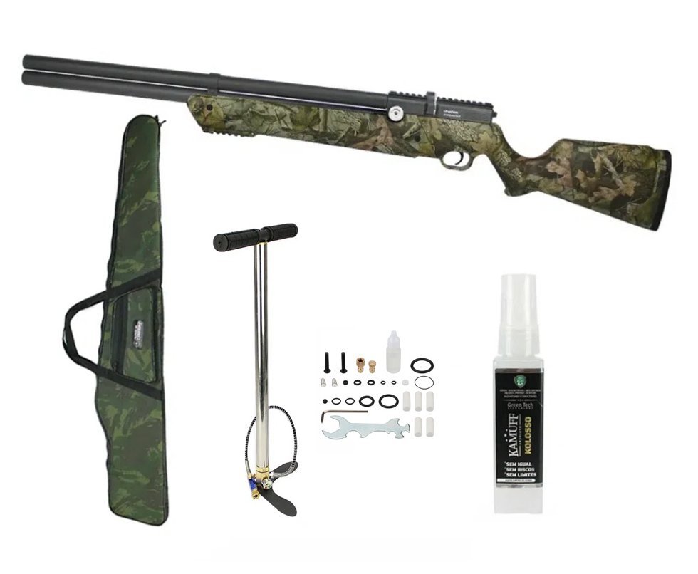 Carabina de Pressão PCP Leviathan PS-R2 6.35mm CAMU Regulagem Potencia - Nova Vista + Bomba