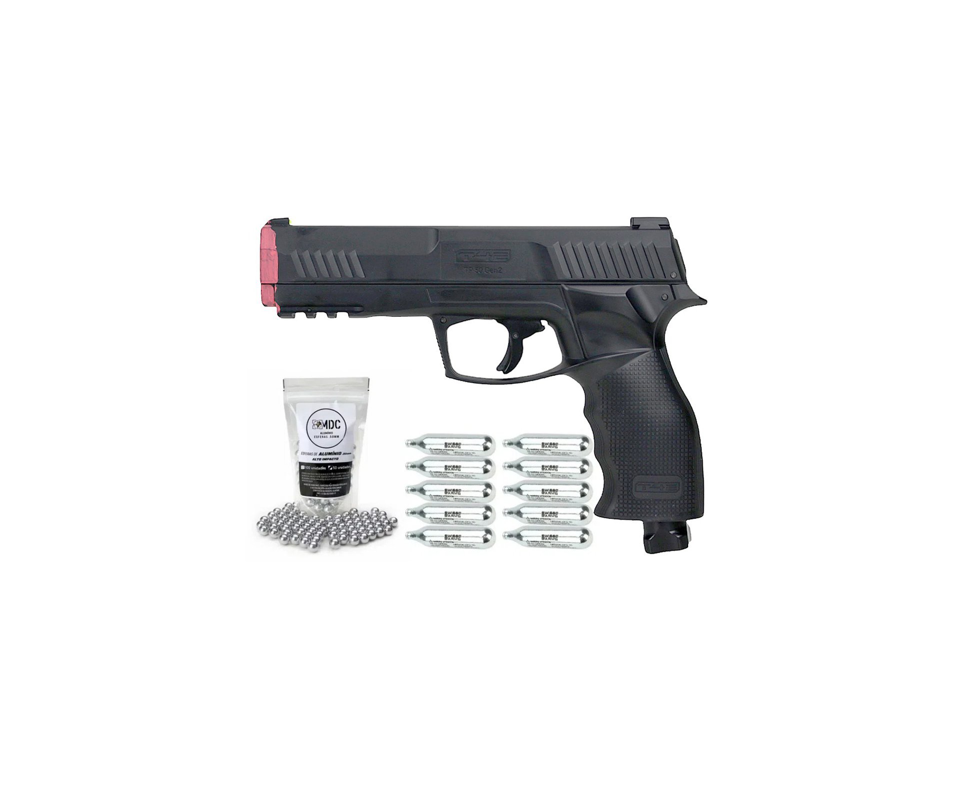 Pistola de Pressão CO2 HDP T4E P320 Defense Cal .50 LTL Umarex + CO2 + Munição