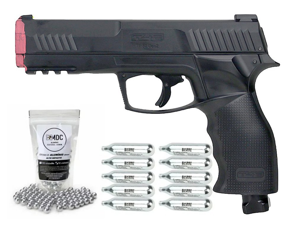 Pistola de Pressão CO2 HDP T4E GEN2 P320 Defense Cal .50 LTL Umarex + CO2 + Munição