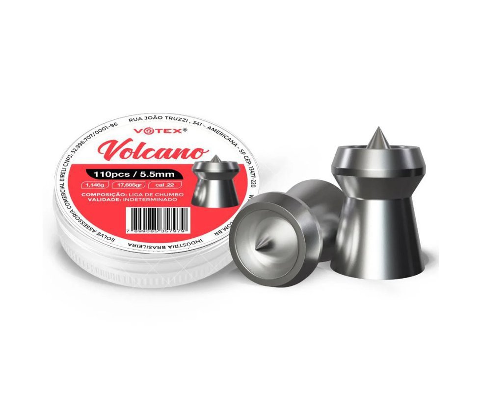 Chumbinho Votex Volcano 5.5mm 1,146g 110 Unidades