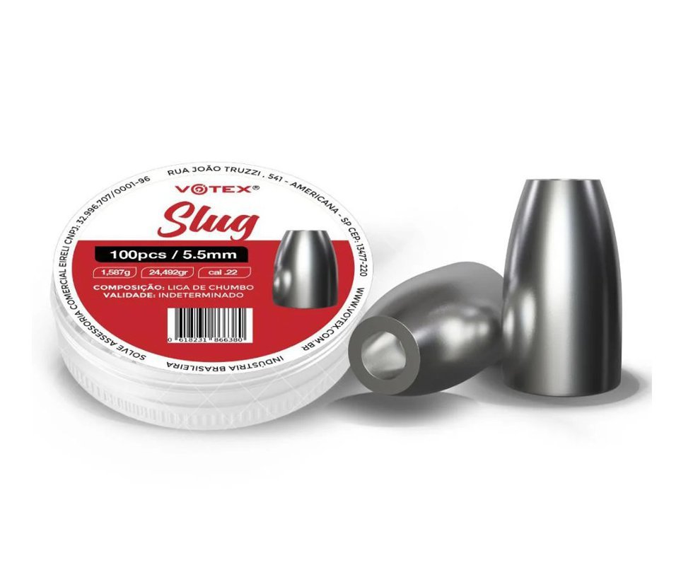 Chumbinho Votex Slug 5.5mm 1,587g 100 Unidades