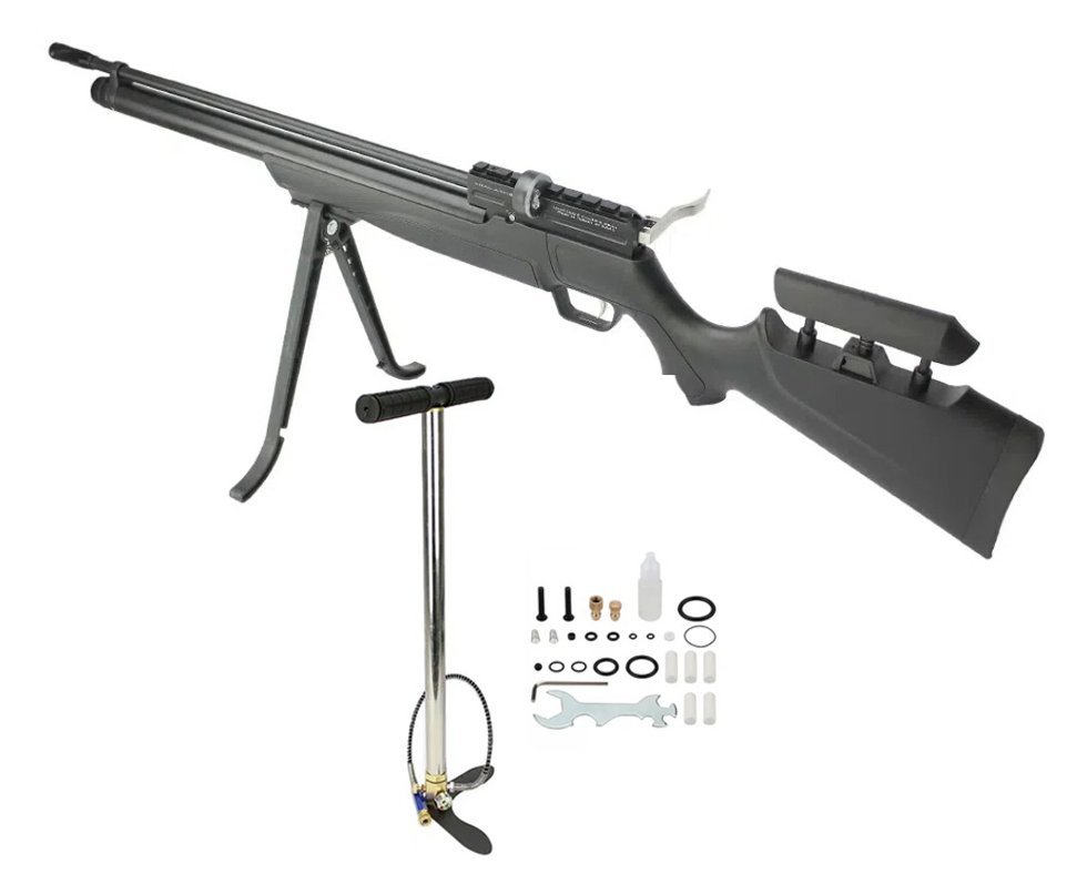 Carabina De Pressão Pcp Puncher Mega S 12 Tiros 5.5mm + Bomba Manual