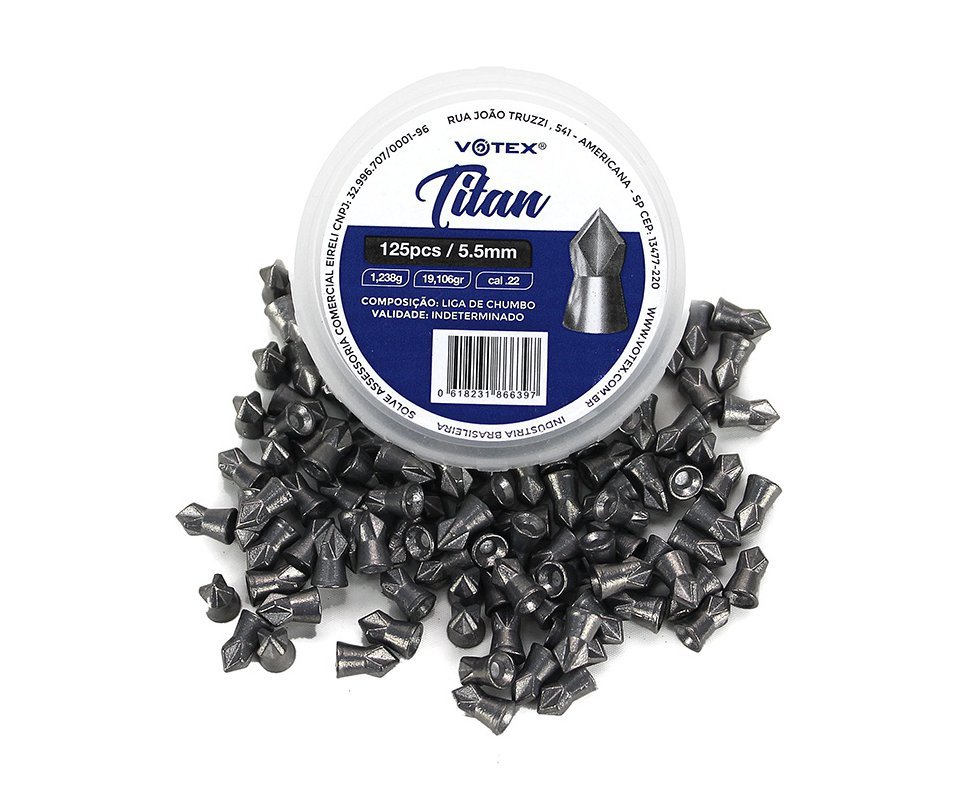 Chumbinho Votex Titan 5.5mm 1,238g 125pcs/post.