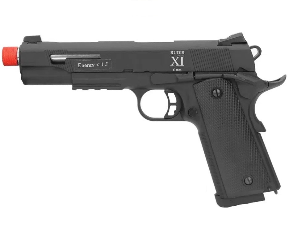 Pistola De Airsoft Co2 Secutor Rudis Xi Full Metal Com Blowback 6mm + Co2 + BBs + Óleo de Silicone