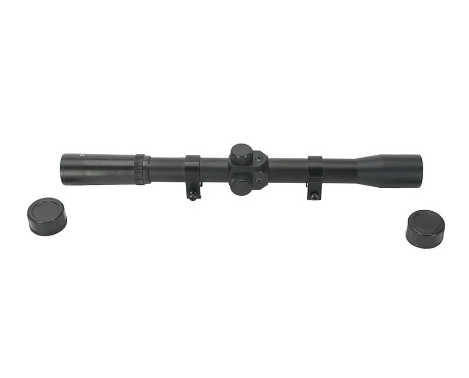 Carabina De Pressão Qgk 14 Madeira 5,5mm + Luneta 4x20 + Chumbinho + Capa + Alvo