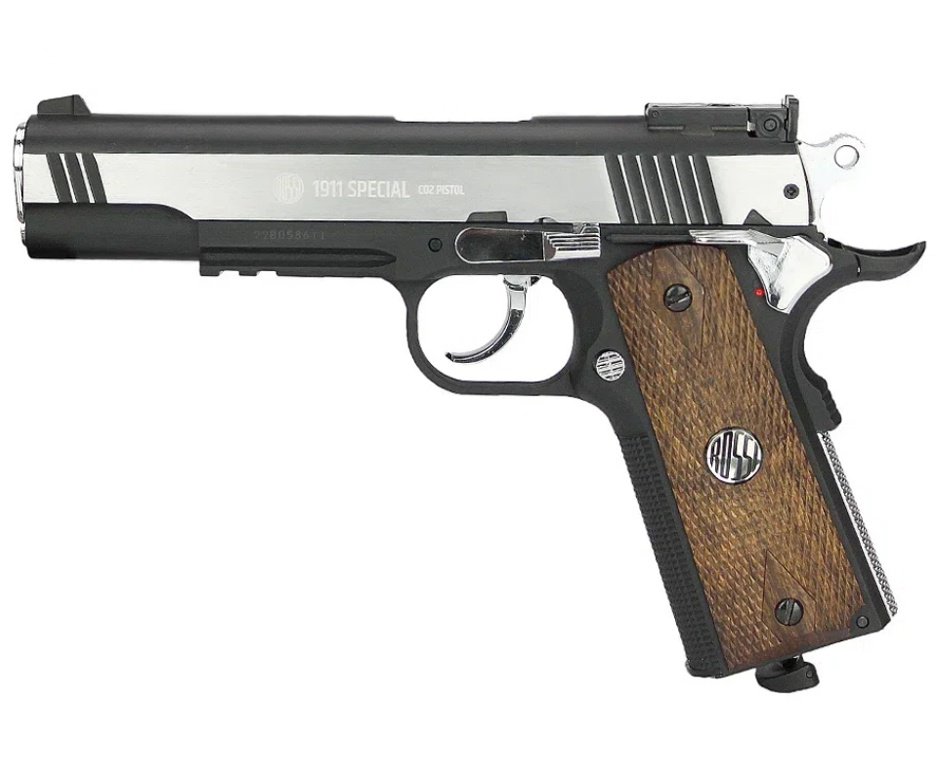 Pistola de Pressão CO2 Colt 1911 Special 4,5mm Rossi Wing Gun + Esferas de Aço + Co2