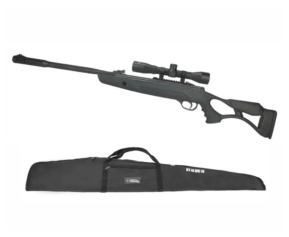 Carabina de Pressão Hatsan Strike Airtact ED 5,5mm com supressor - Rossi + Luneta 4x32 + Capa de Transporte