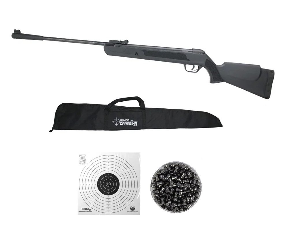 Carabina de Pressão LB600 FIRE 5,5mm SPA QGK + Chumbinho + Capa + Alvos