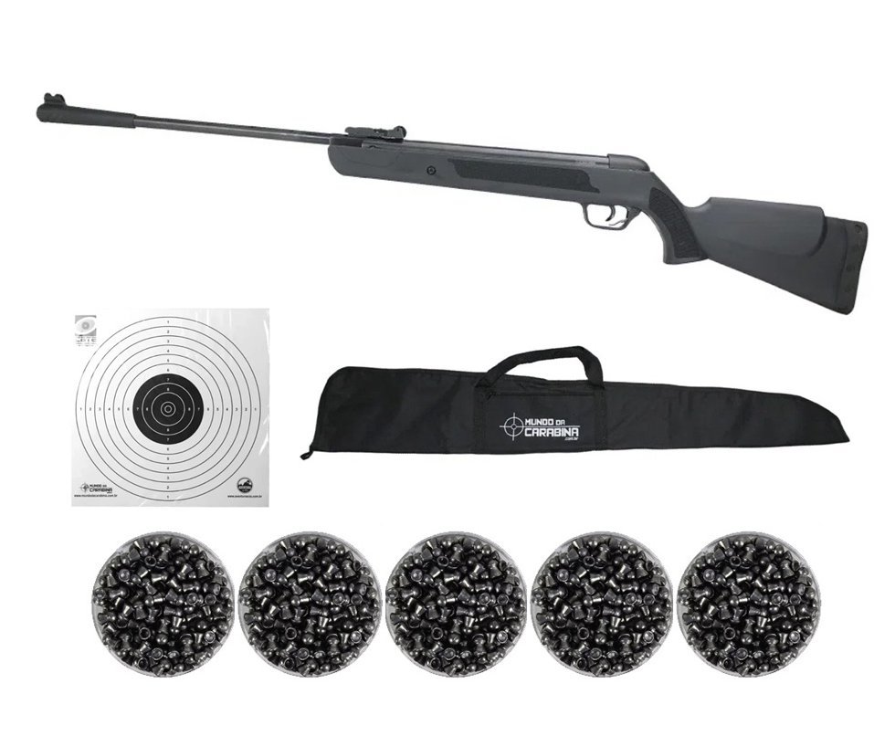 Carabina de Pressão LB600 FIRE 5,5mm SPA QGK + 5 Chumbinhos + Capa + Alvos