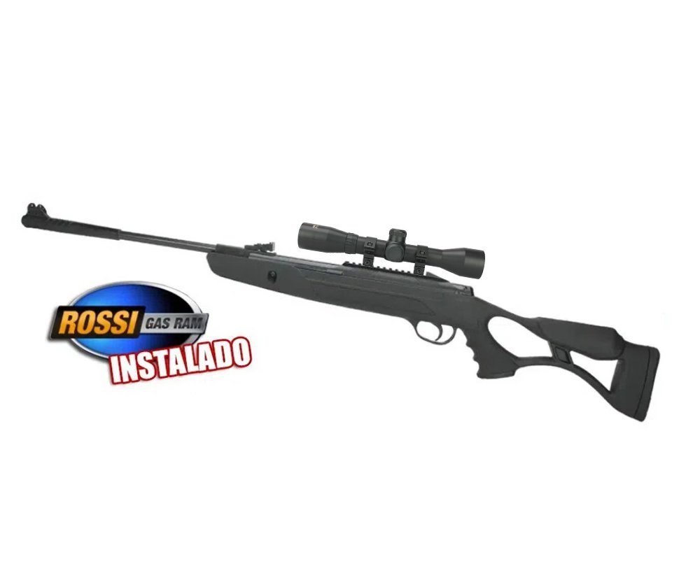 Carabina de Pressão Hatsan Strike Airtact PD 6,35mm com Gás Ram 60kg Rossi + Luneta 4x32