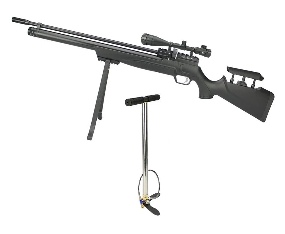 Carabina De Pressão Pcp Puncher S 10 Tiros 6.35mm Kral Arms + Bomba Pneumática + Luneta 6-24x50