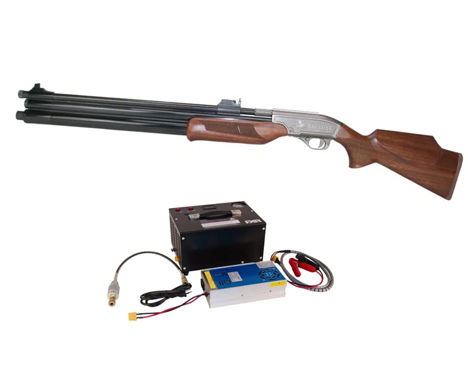 Carabina de Pressão PCP Sumatra 909 Cal 9mm Big Bore + Compressor Portátil