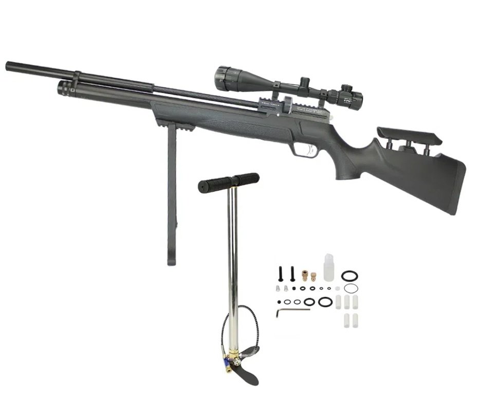 Carabina De Pressão Pcp Puncher Maxi S Silent 5.5mm Kral Arms + Luneta 6-24x50 + Bomba Pneumática