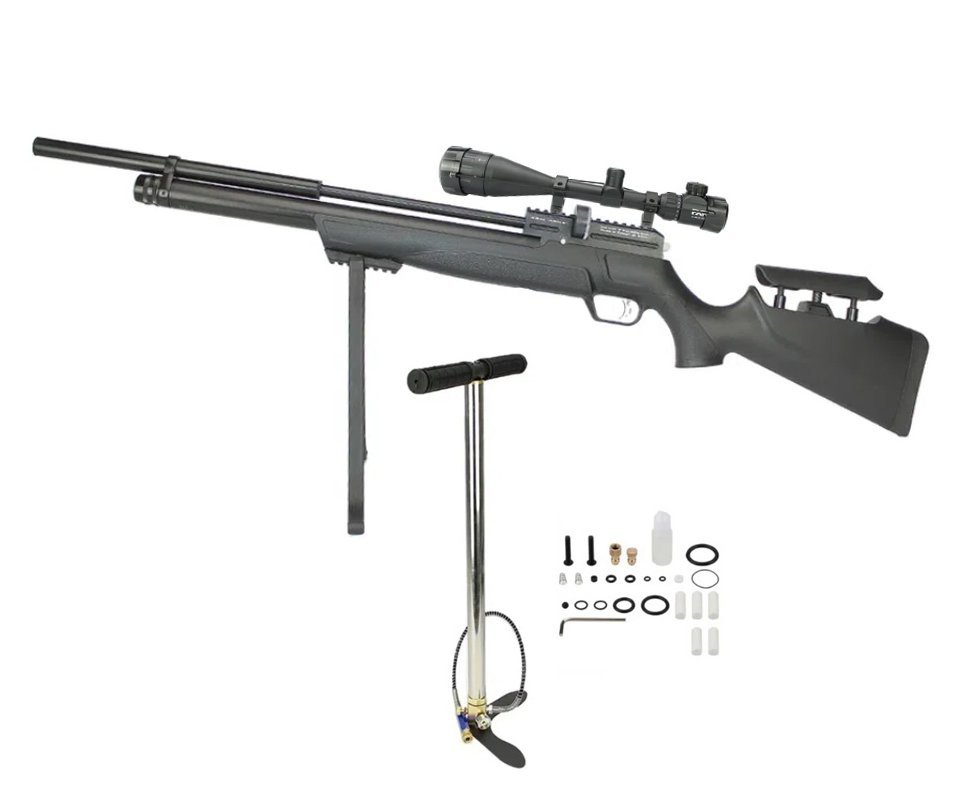 Carabina De Pressão Pcp Puncher Maxi S Silent 5.5mm Kral Arms + Luneta 6-24x50 + Bomba Pneumática