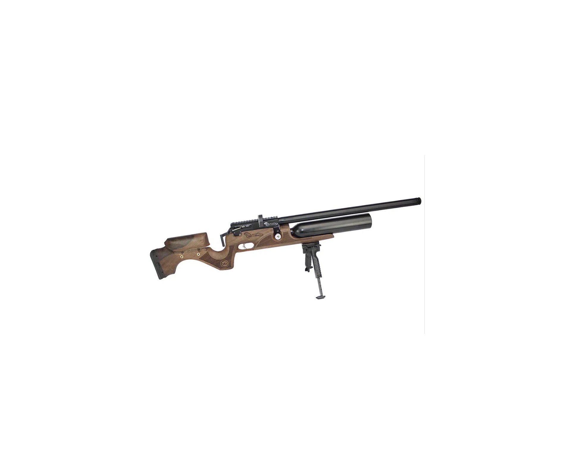 Carabina De Pressão Pcp Puncher Bighorn Madeira 09 Tiros 7.62mm Kral Arms + Compressor Portátil