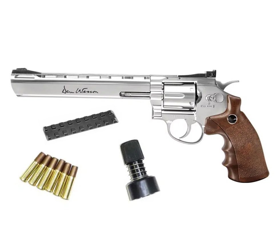 Artefalo de Cilindro 12g 4,5MM ASG Dan Wesson 8" Silver