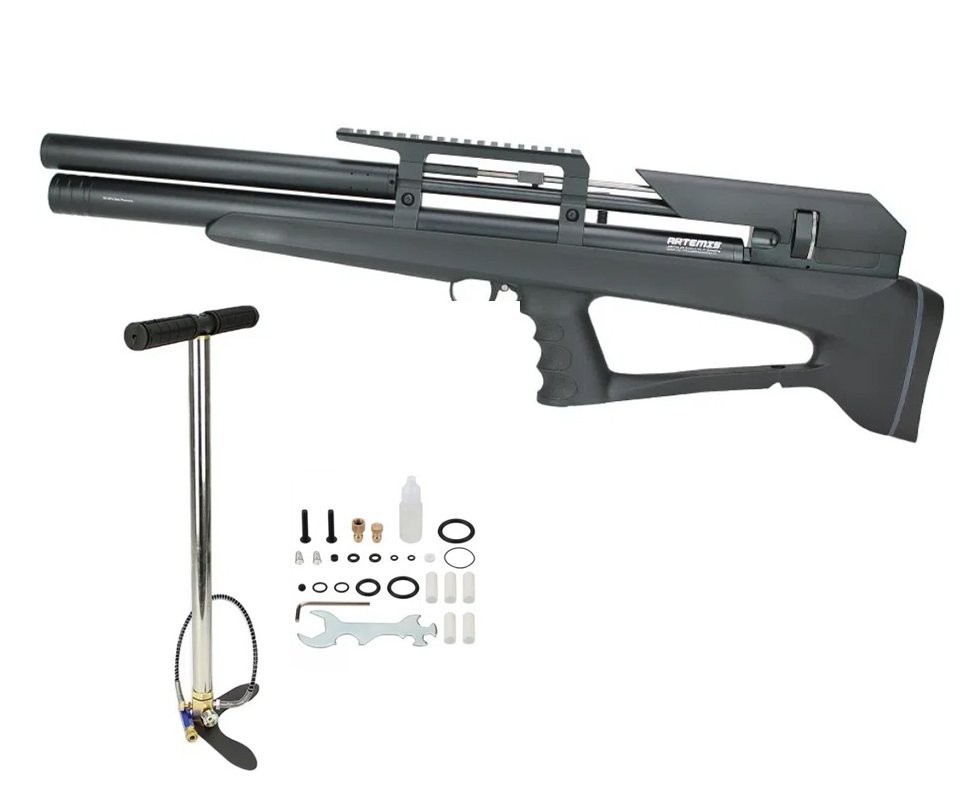 Carabina Pressão PCP P35 Artemis Bull PUP Blackened 5.5mm + Bomba PCP