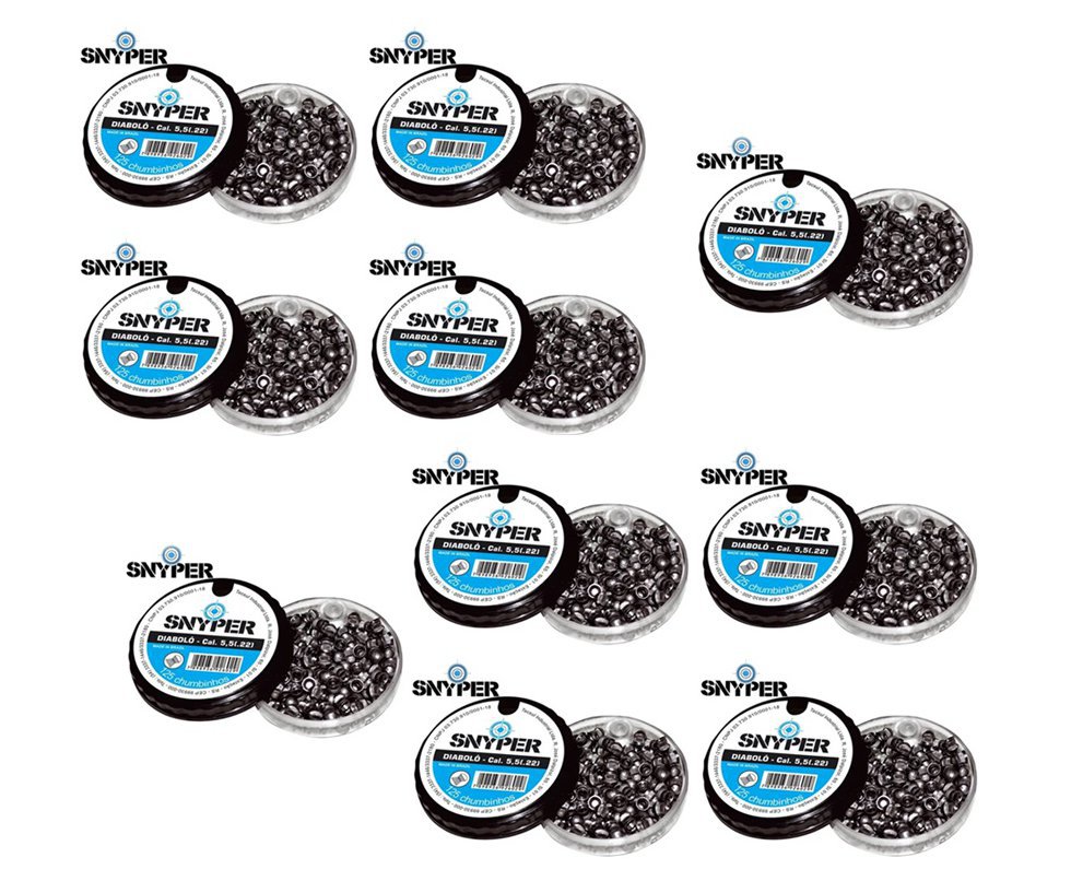 10 Latas de Chumbinho Diabolo Snyper 5,5mm C/125uni Cada