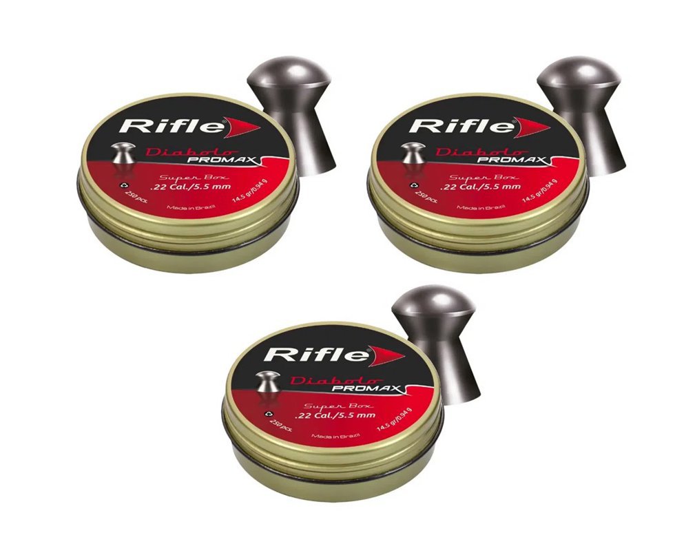 3 Latas de Chumbinho Diabolo Promax Superbox 5,5mm - 250 Un