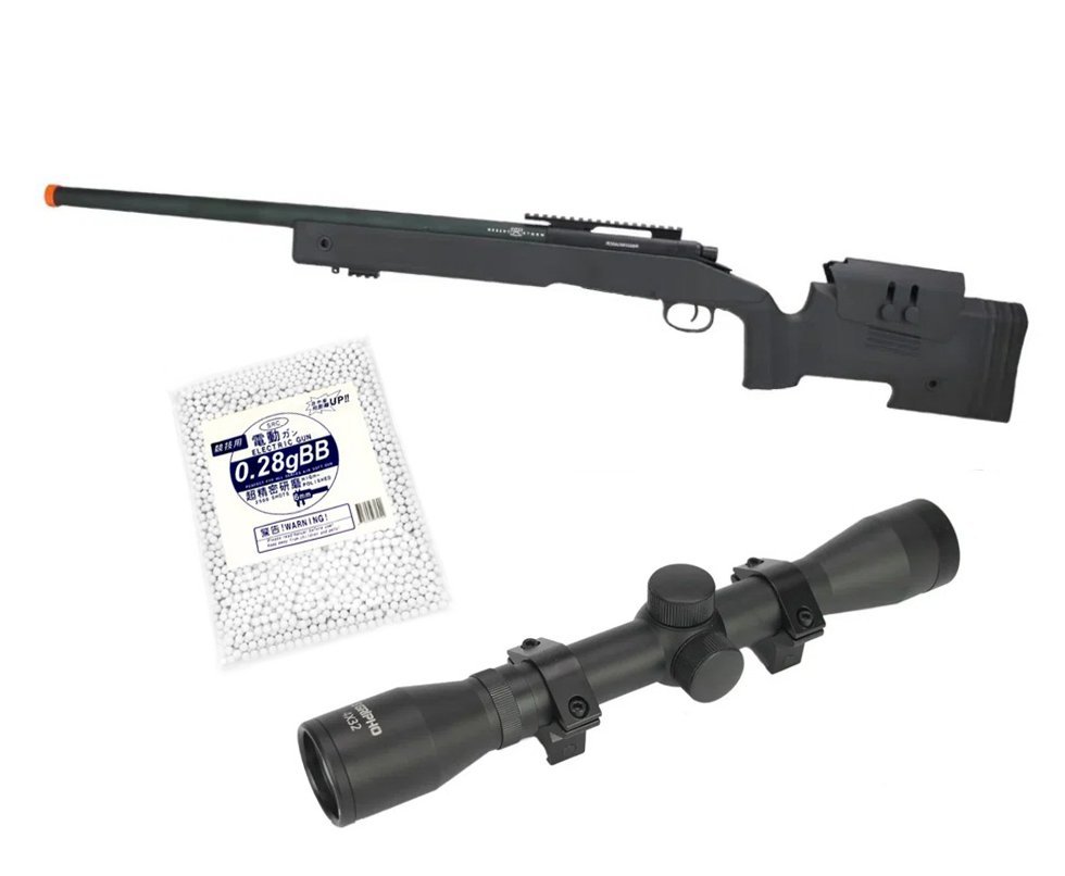Rifle de Airsoft Sniper M40 Storm 6mm Neptune Rossi + BBs + Luneta 4x32